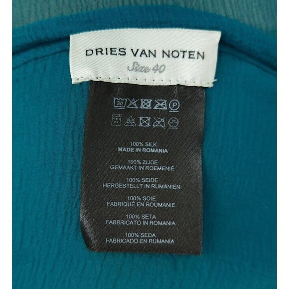 Dries Van Noten Silk Pacha Trousers Size 40 US 8 Womens Green Pants $595 - Picture 10 of 13